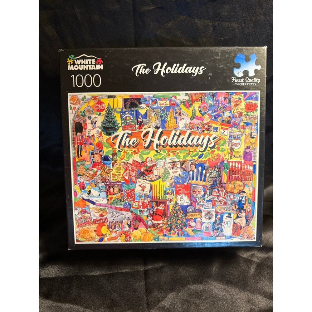 1,000 Piece Puzzle by White Mountain "The Holidays"  New Sealed Christmas Santa